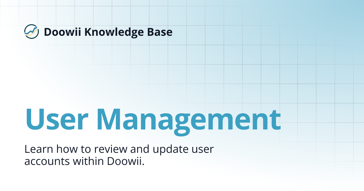 User Management | Doowii Knowledge Base